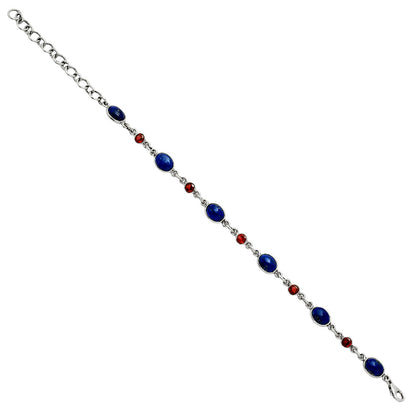 Premium Quality Lapis Lazuli - Afghanistan & Garnet Bracelet B-1006 42-EB10489