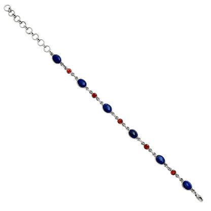 Premium Quality Lapis Lazuli - Afghanistan & Garnet Bracelet B-1006 42-EB10490