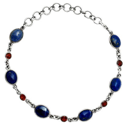 Premium Quality Lapis Lazuli - Afghanistan & Garnet Bracelet B-1006 42-EB10492