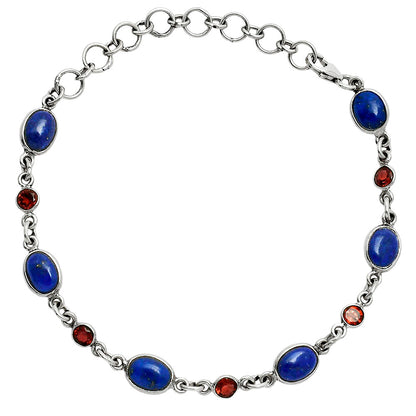 Premium Quality Lapis Lazuli - Afghanistan & Garnet Bracelet B-1006 42-EB10494