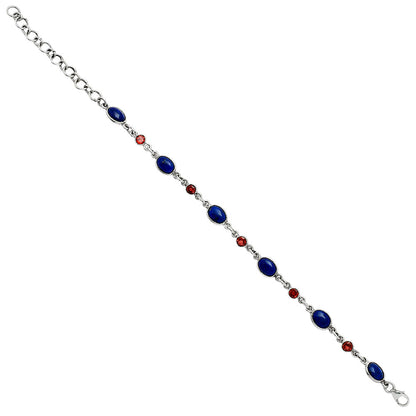 Premium Quality Lapis Lazuli - Afghanistan & Garnet Bracelet B-1006 42-EB10494