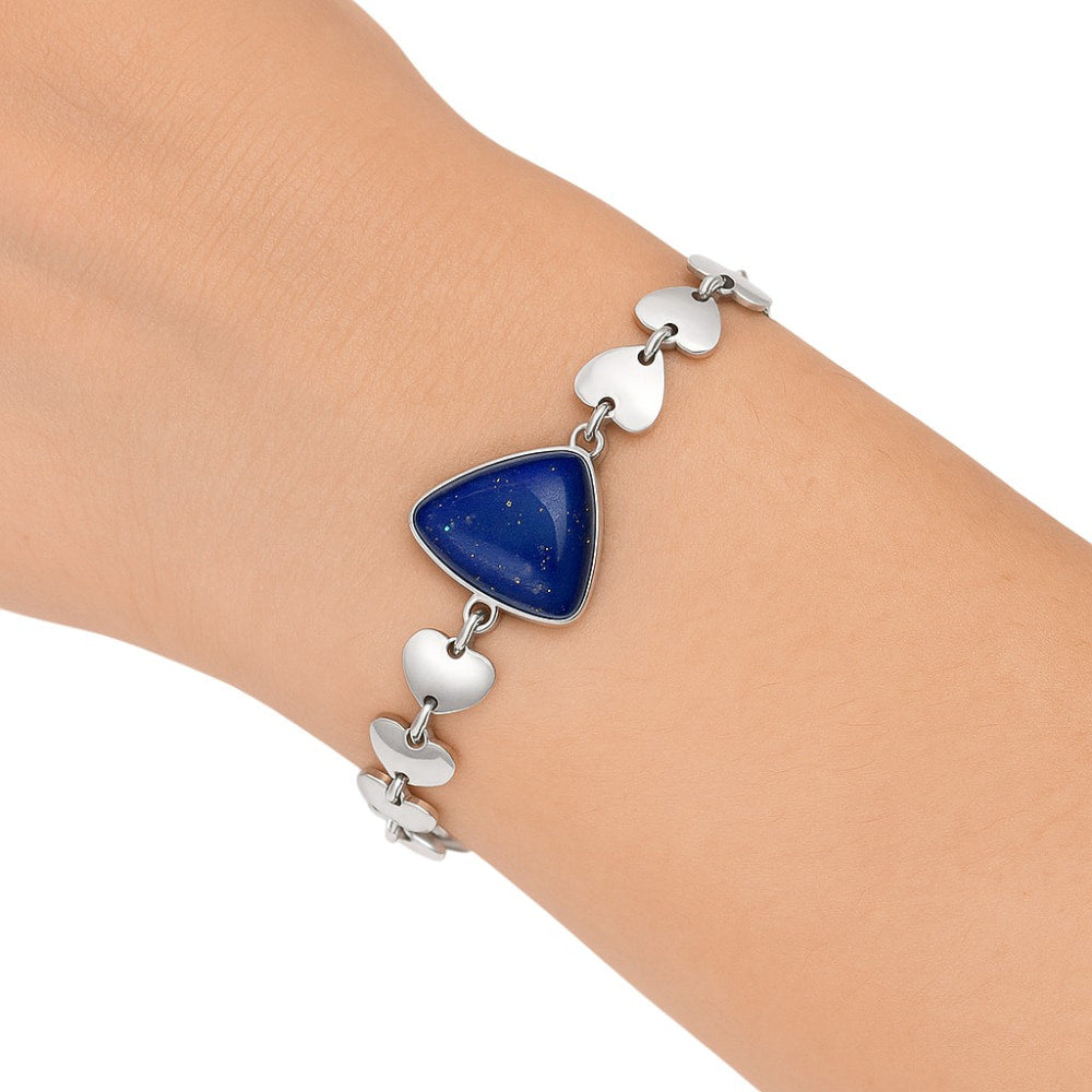 Premium Heart - Lapis Lazuli - Afghanistan Bracelet B-1044 42-EB10500