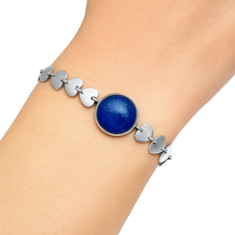 Premium Heart - Lapis Lazuli - Afghanistan Bracelet B-1044 42-EB10501