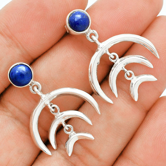 Premium Crescent Moon - Lapis Lazuli Earrings E-1249 42-EE10374