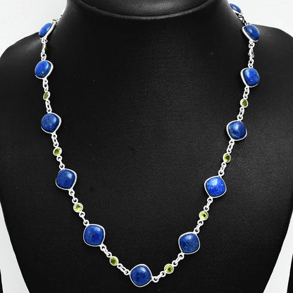 Premium Quality Lapis Lazuli - Afghanistan & Peridot Necklace N-1024 42-EN10129