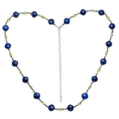 Premium Quality Lapis Lazuli - Afghanistan & Peridot Necklace N-1024 42-EN10129