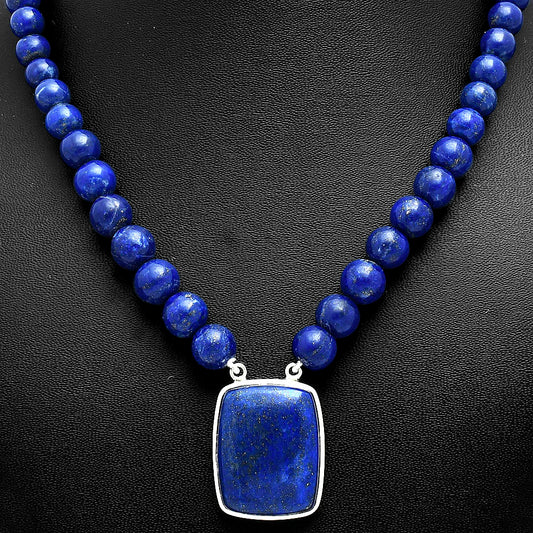 Premium Quality Lapis Lazuli - Afghanistan Beaded Necklace N-1027 42-EN10134