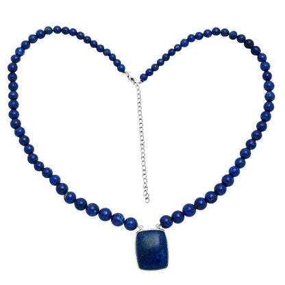 Premium Quality Lapis Lazuli - Afghanistan Beaded Necklace N-1027 42-EN10134