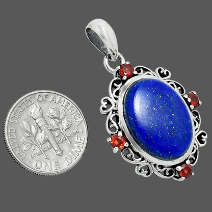Premium Quality Lapis Lazuli & Garnet Pendant P-1743 42-EP10323