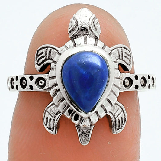 Premium Tortoise - Lapis Lazuli Ring size-7 R-1076 42-ER13701