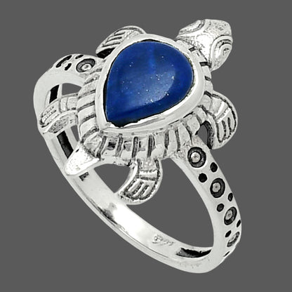 Premium Tortoise - Lapis Lazuli Ring size-7 R-1076 42-ER13701