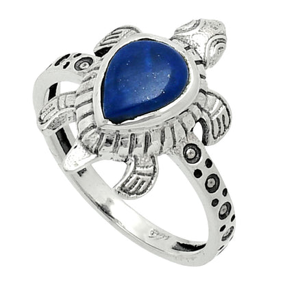 Premium Tortoise - Lapis Lazuli Ring size-7 R-1076 42-ER13701