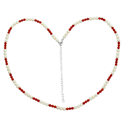 Premium Quality Pearl & Coral Beaded Necklace N-1025 43-EN10136