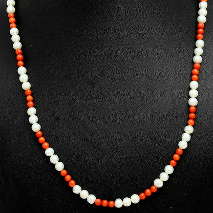 Premium Quality Pearl & Coral Beaded Necklace N-1025 43-EN10137