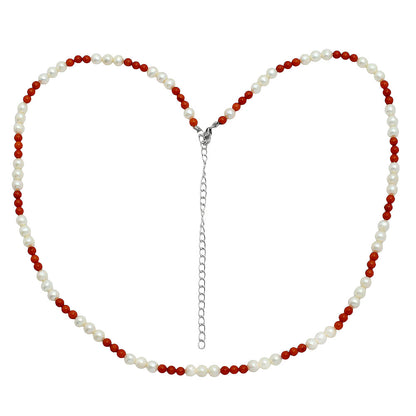 Premium Quality Pearl & Coral Beaded Necklace N-1025 43-EN10137