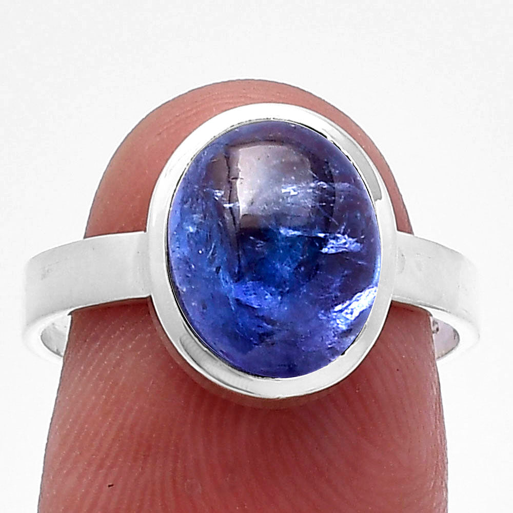 Natural Tanzanite Cab Ring size-8 R-1004 44-ER13834