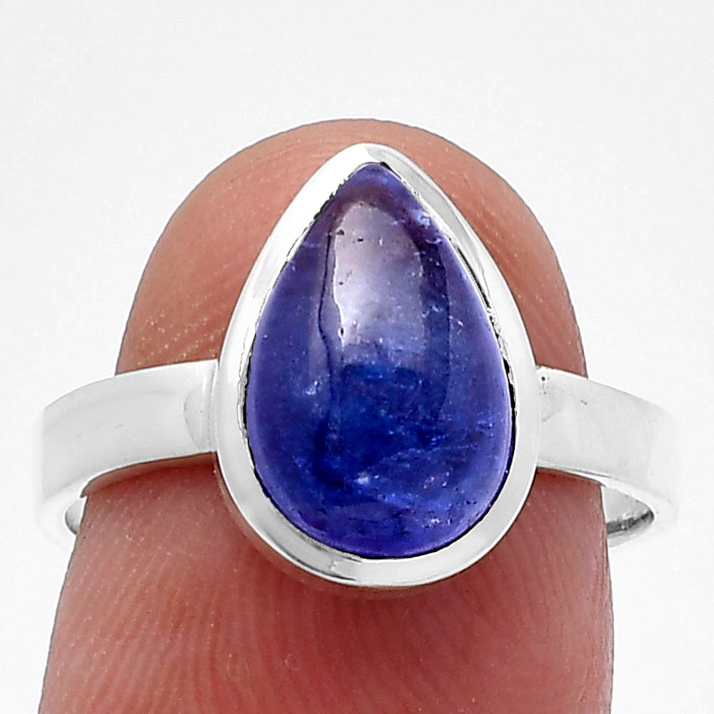 Natural Tanzanite Cab Ring size-8 R-1004 44-ER13836
