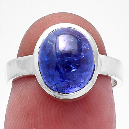 Natural Tanzanite Cab Ring size-6 R-1004 44-ER13846