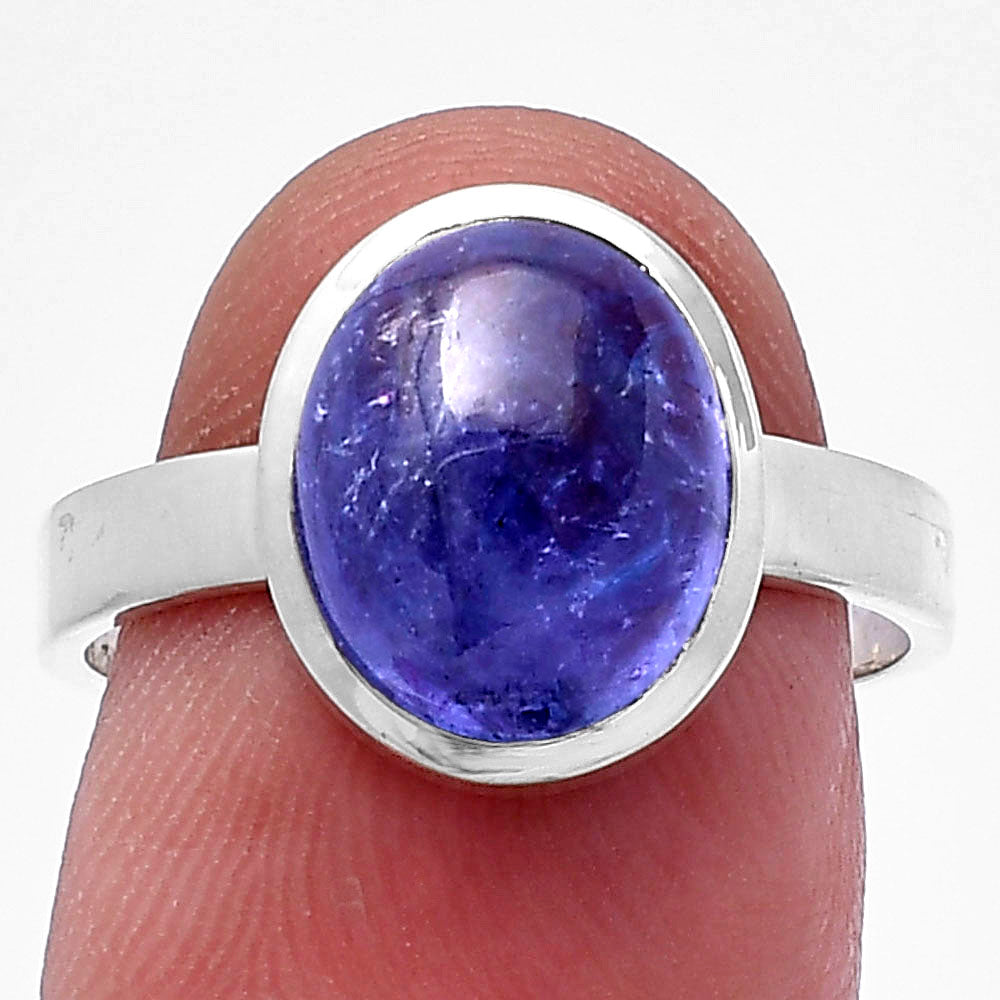 Natural Tanzanite Cab Ring size-8 R-1004 44-ER13852