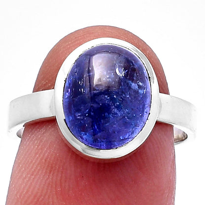 Natural Tanzanite Cab Ring size-8 R-1004 44-ER13853