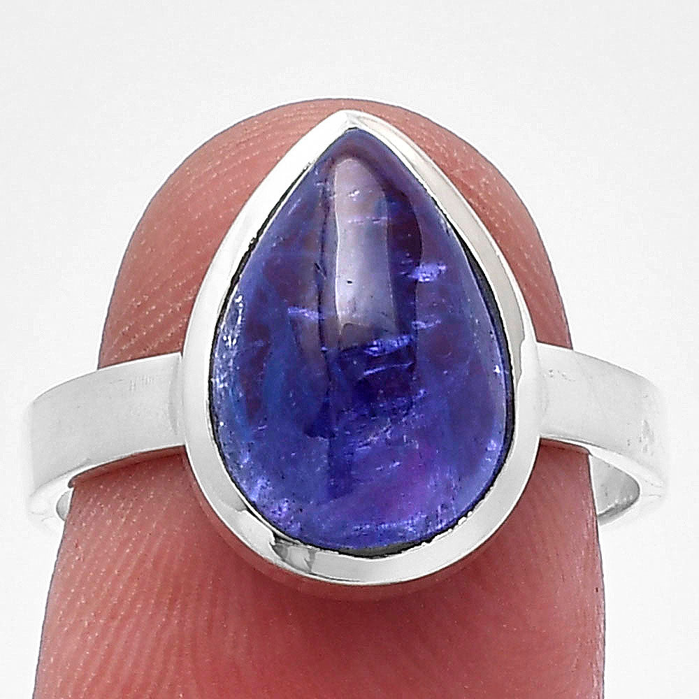 Natural Tanzanite Cab Ring size-8 R-1004 44-ER13856