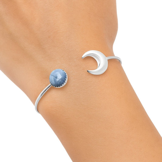 Premium Crescent Moon - Owyhee Opal Cuff Bangle Bracelet B-1046 45-EB10504