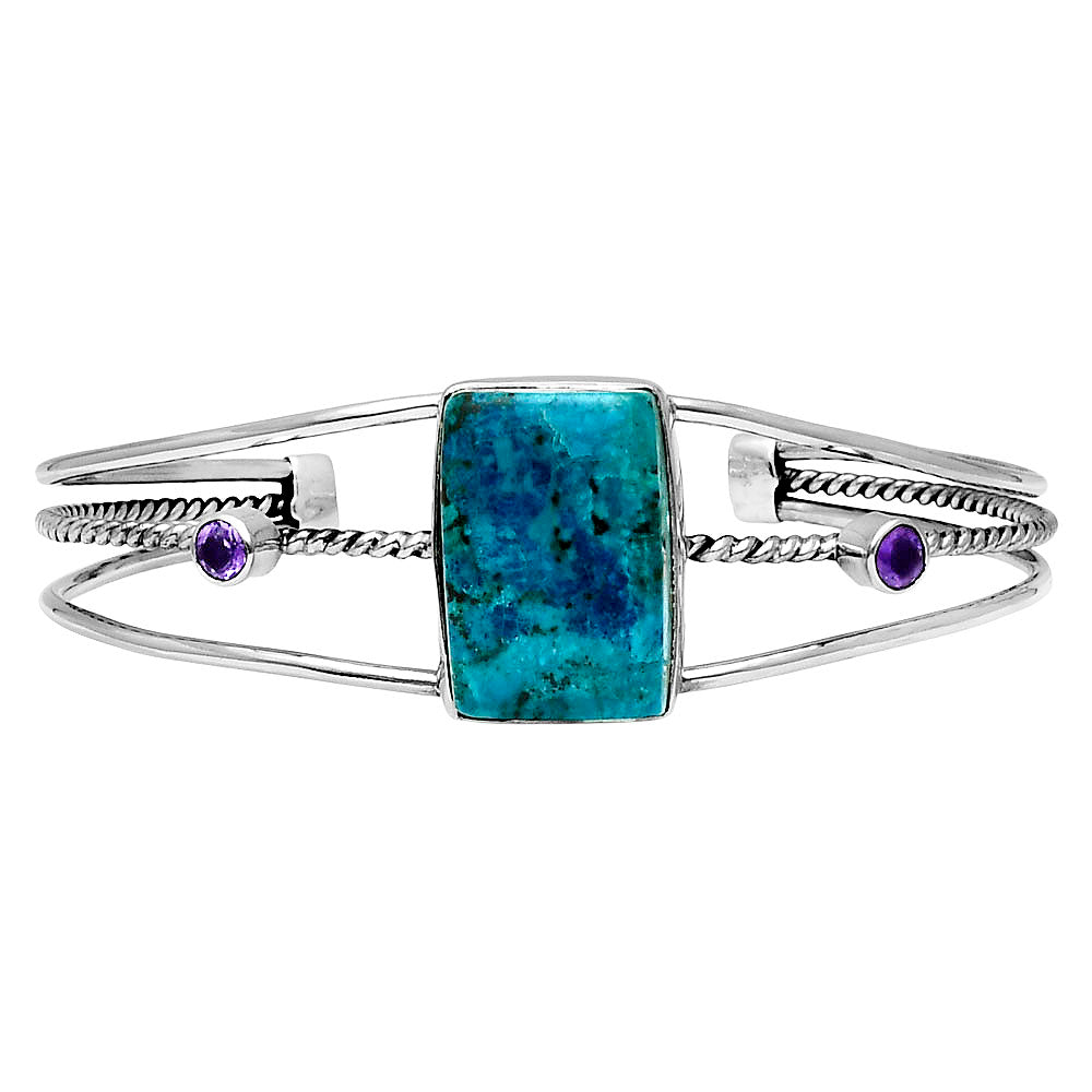 Premium Shattuckite & Amethyst Cuff Bangle Bracelet B-1011 46-EB10508