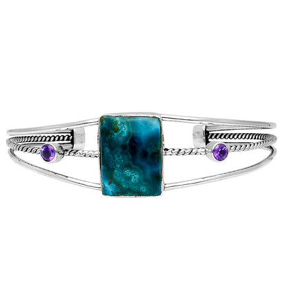 Premium Shattuckite & Amethyst Cuff Bangle Bracelet B-1011 46-EB10510