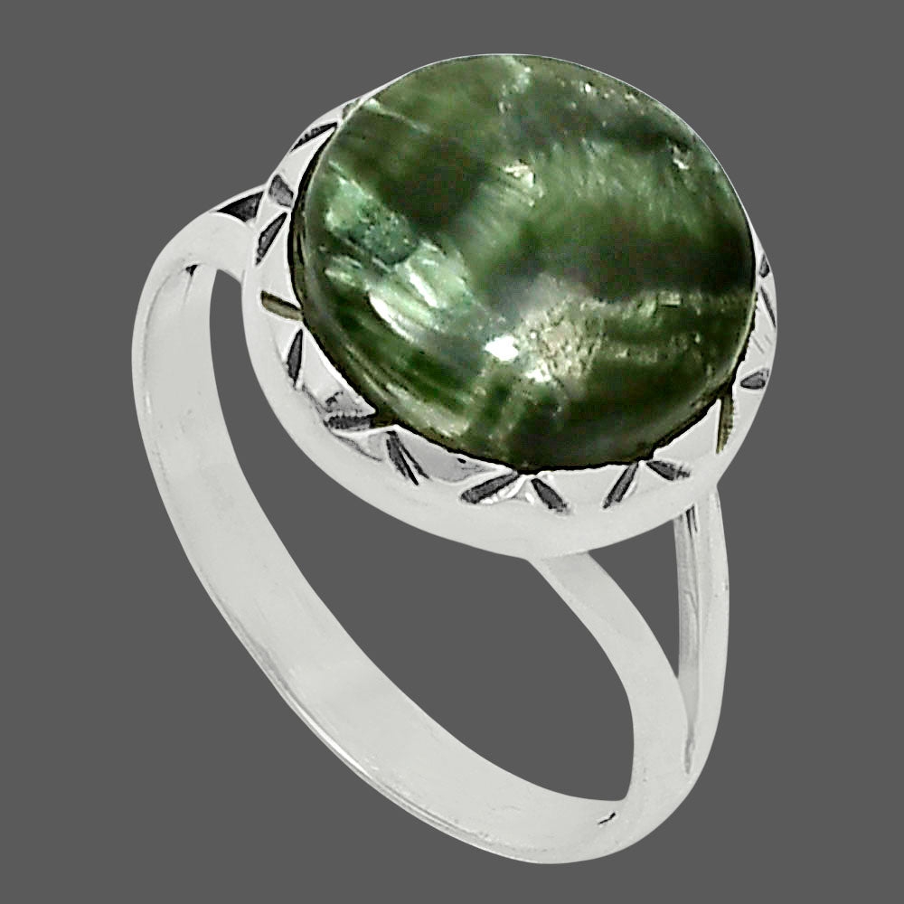 Premium Quality Russian Seraphinite Ring size-10 R-1074 47-ER13931