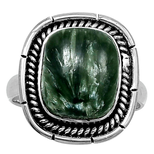 Premium Quality Russian Seraphinite Ring size-7 R-1728 47-ER13933