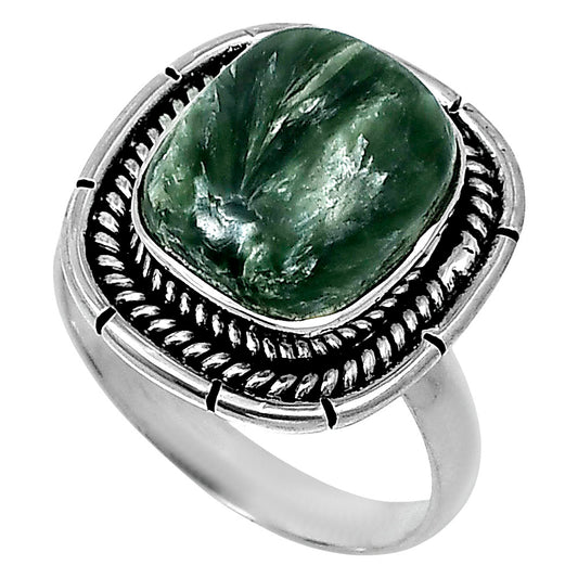 Premium Quality Russian Seraphinite Ring size-7 R-1728 47-ER13933