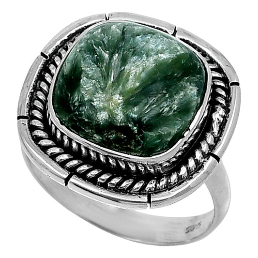 Premium Quality Russian Seraphinite Ring size-7 R-1728 47-ER13935