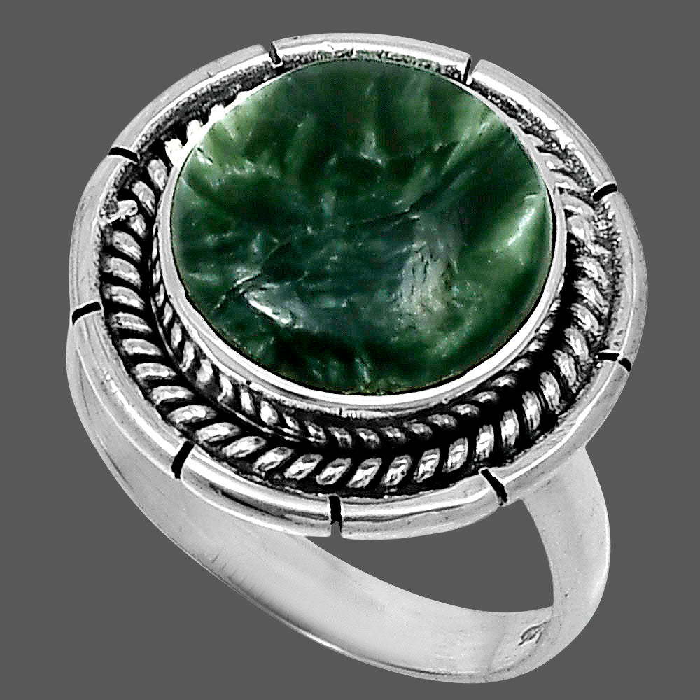 Premium Quality Russian Seraphinite Ring size-7 R-1728 47-ER13936