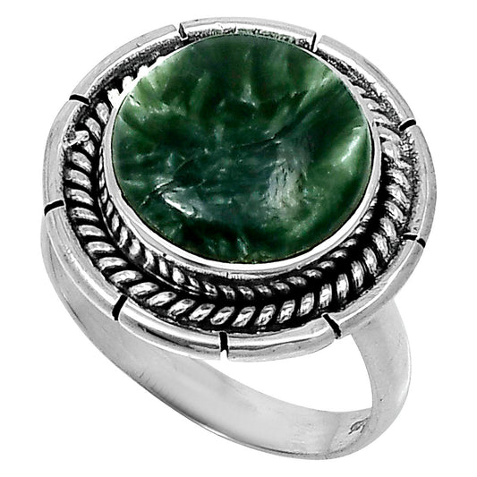 Premium Quality Russian Seraphinite Ring size-7 R-1728 47-ER13936