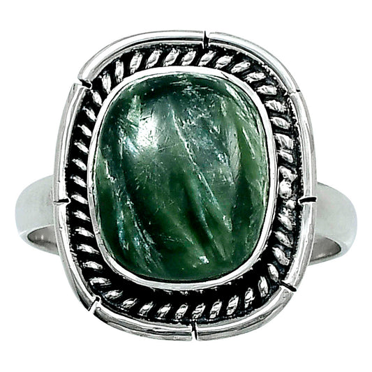 Premium Quality Russian Seraphinite Ring size-8 R-1728 47-ER13940