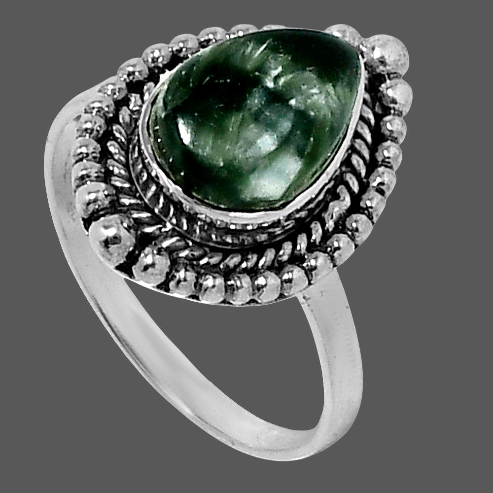 Premium Quality Russian Seraphinite Ring size-9 R-1154 47-ER13956