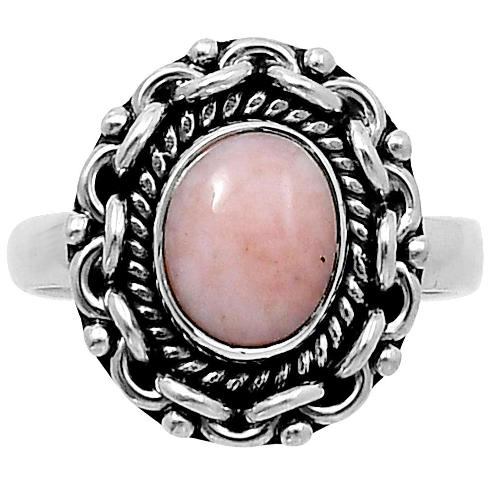 Premium Quality Natural Pink Opal Ring size-7 R-1667 48-ER14015