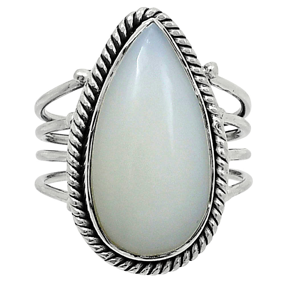 Premium Quality Natural White Opal Ring size-8 R-1010 50-ER14147