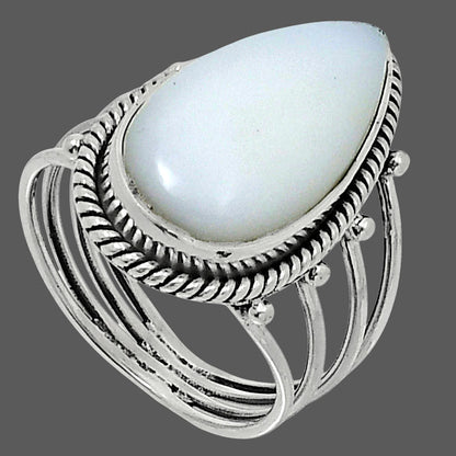 Premium Quality Natural White Opal Ring size-9 R-1010 50-ER14152