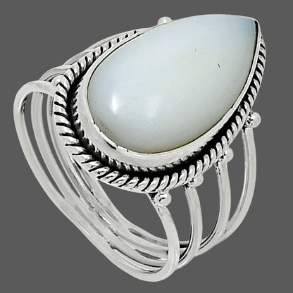 Premium Quality Natural White Opal Ring size-10 R-1010 50-ER14159