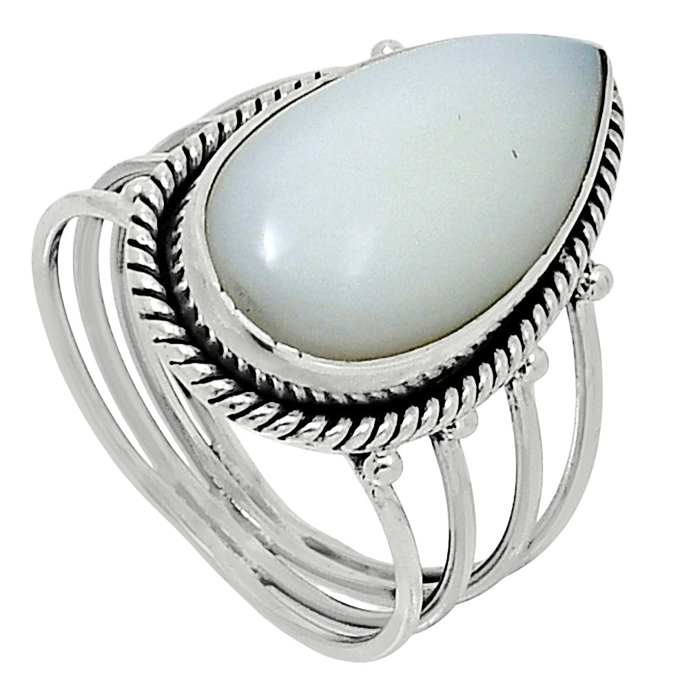 Premium Quality Natural White Opal Ring size-10 R-1010 50-ER14159