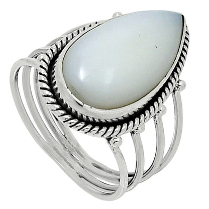 Premium Quality Natural White Opal Ring size-10 R-1010 50-ER14159