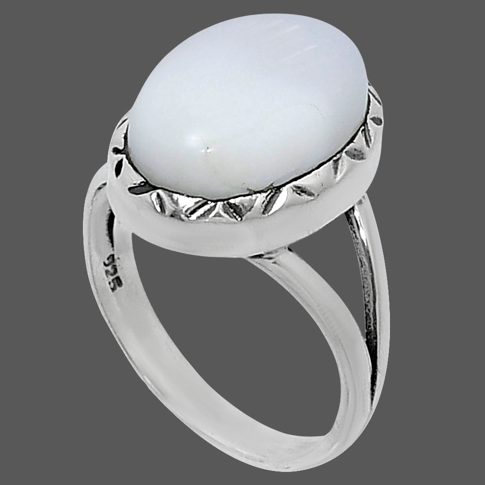 Premium Quality Natural White Opal Ring size-7 R-1074 50-ER14162