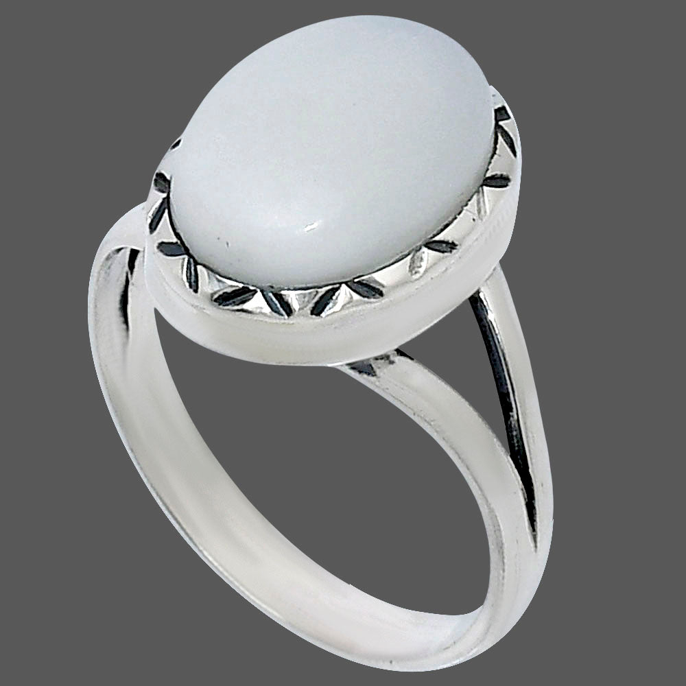 Premium Quality Natural White Opal Ring size-9 R-1074 50-ER14164