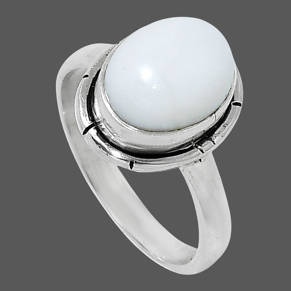 Natural White Opal Ring size-6 R-1011 50-ER14764