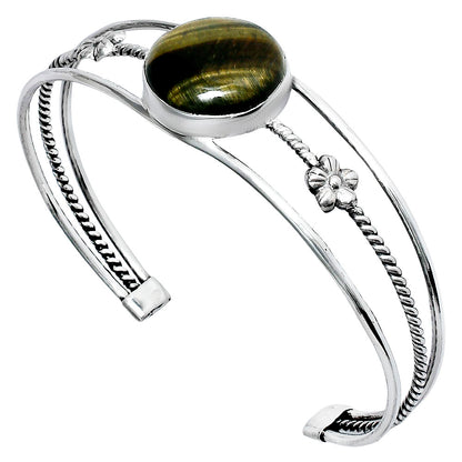 Premium Quality Blue Tiger Eye Cuff Bangle Bracelet B-1012 51-EB10528