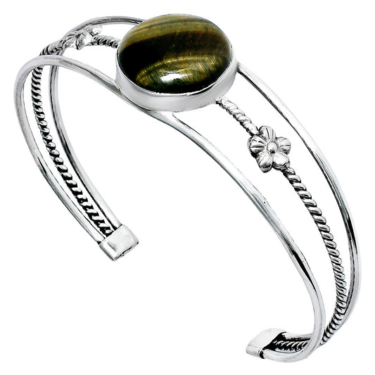 Premium Quality Blue Tiger Eye Cuff Bangle Bracelet B-1012 51-EB10528