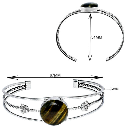 Premium Quality Blue Tiger Eye Cuff Bangle Bracelet B-1012 51-EB10528
