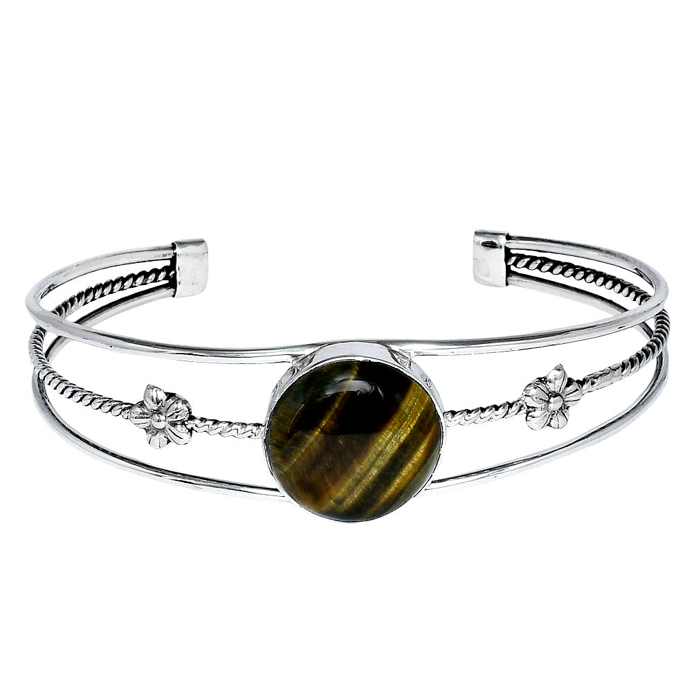 Premium Quality Blue Tiger Eye Cuff Bangle Bracelet B-1012 51-EB10528