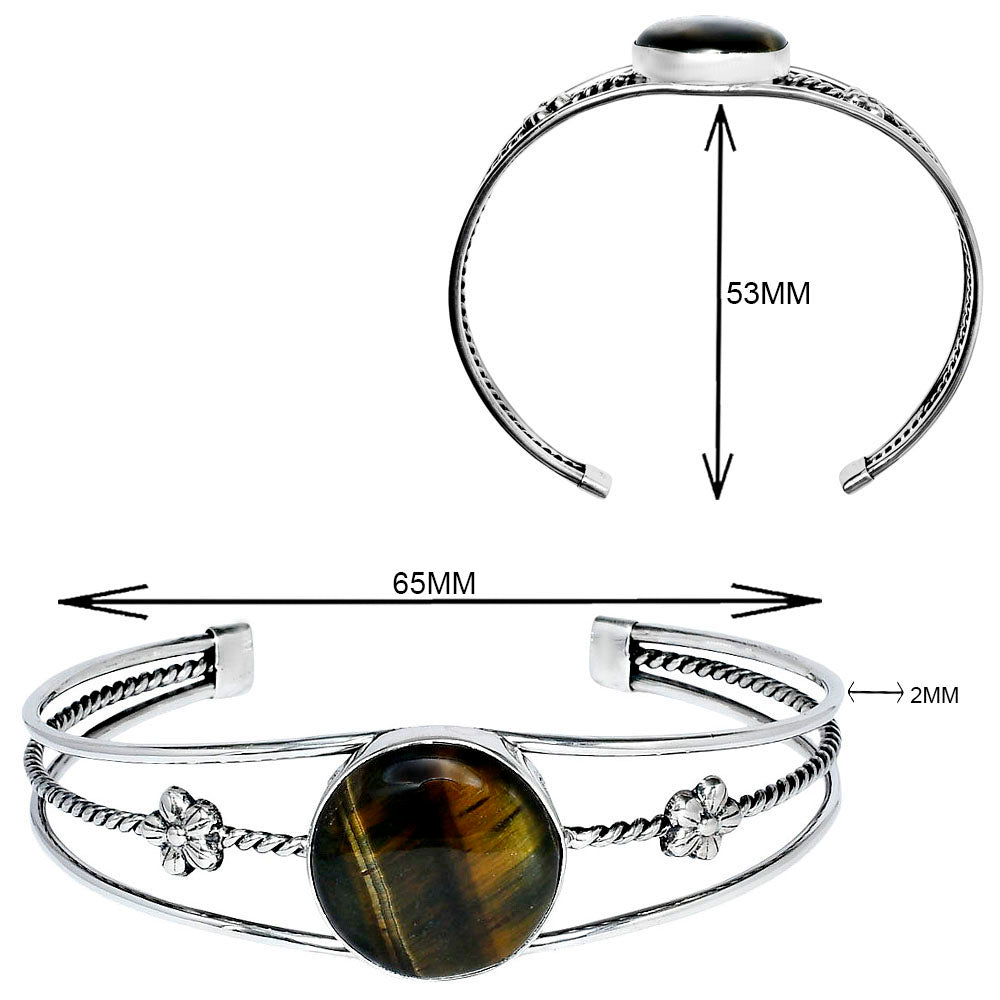 Premium Quality Blue Tiger Eye Cuff Bangle Bracelet B-1012 51-EB10529